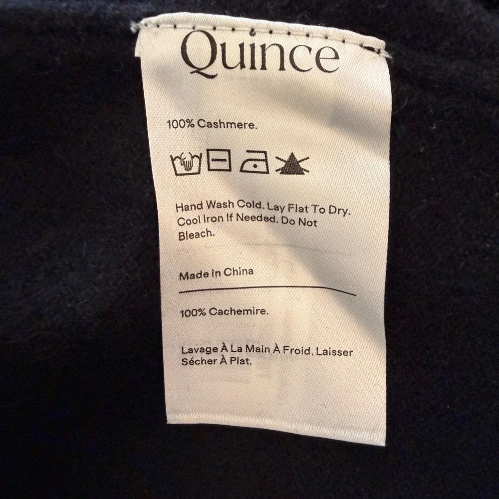 Quince Mongolian Cashmere Open Cardigan Sweater Pockets Shawl Trip Black XS NWT